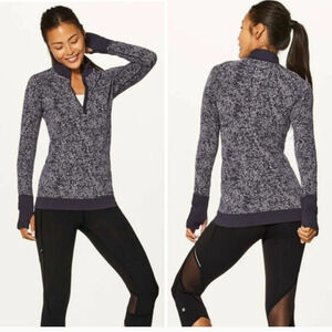 Lululemon Rest Leas 1/2 Zip Pullover Black and white  Size 4